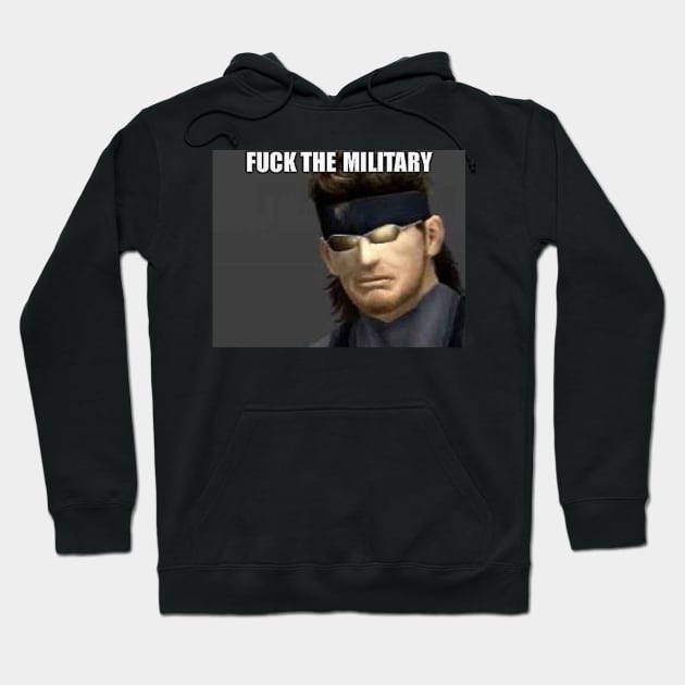 Solid Snake "F*** the Military" Hoodie by otacon